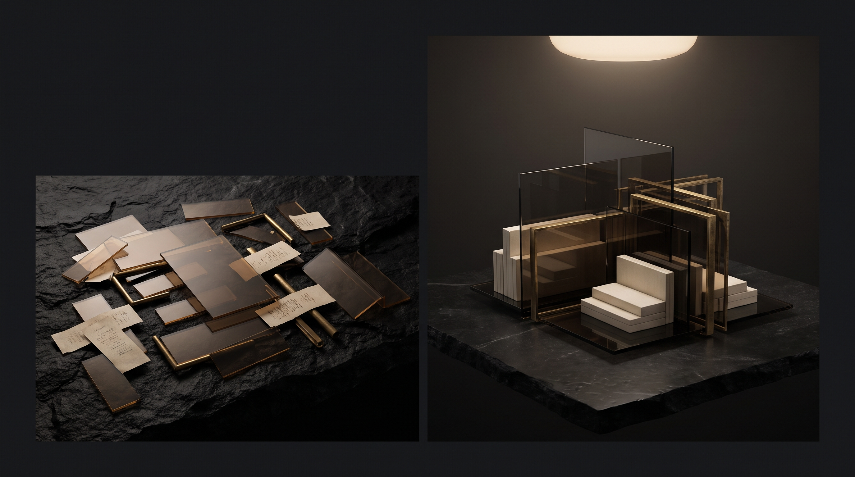 A visual transition from scattered work to an ordered digital system — Northshore Gen brand artwork